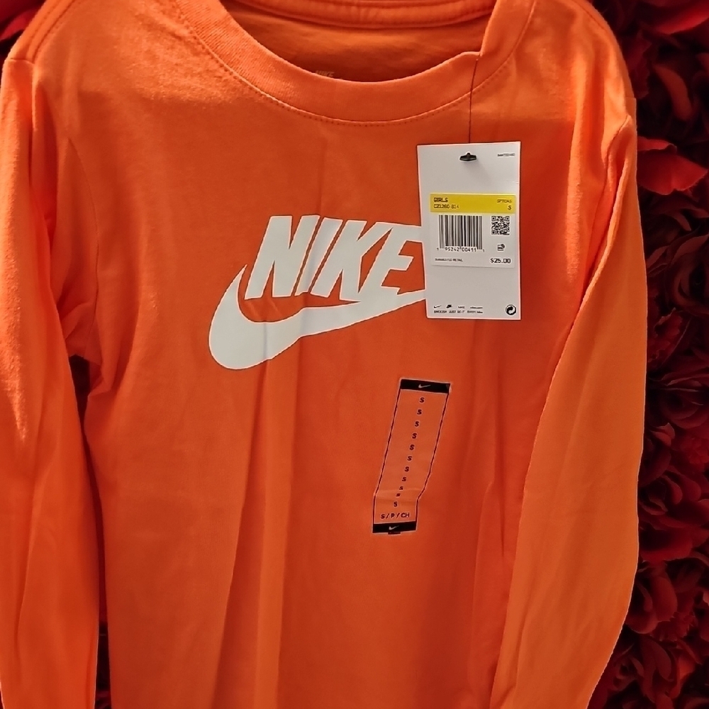 Nike Kids Orange Long Sleeve Shirt